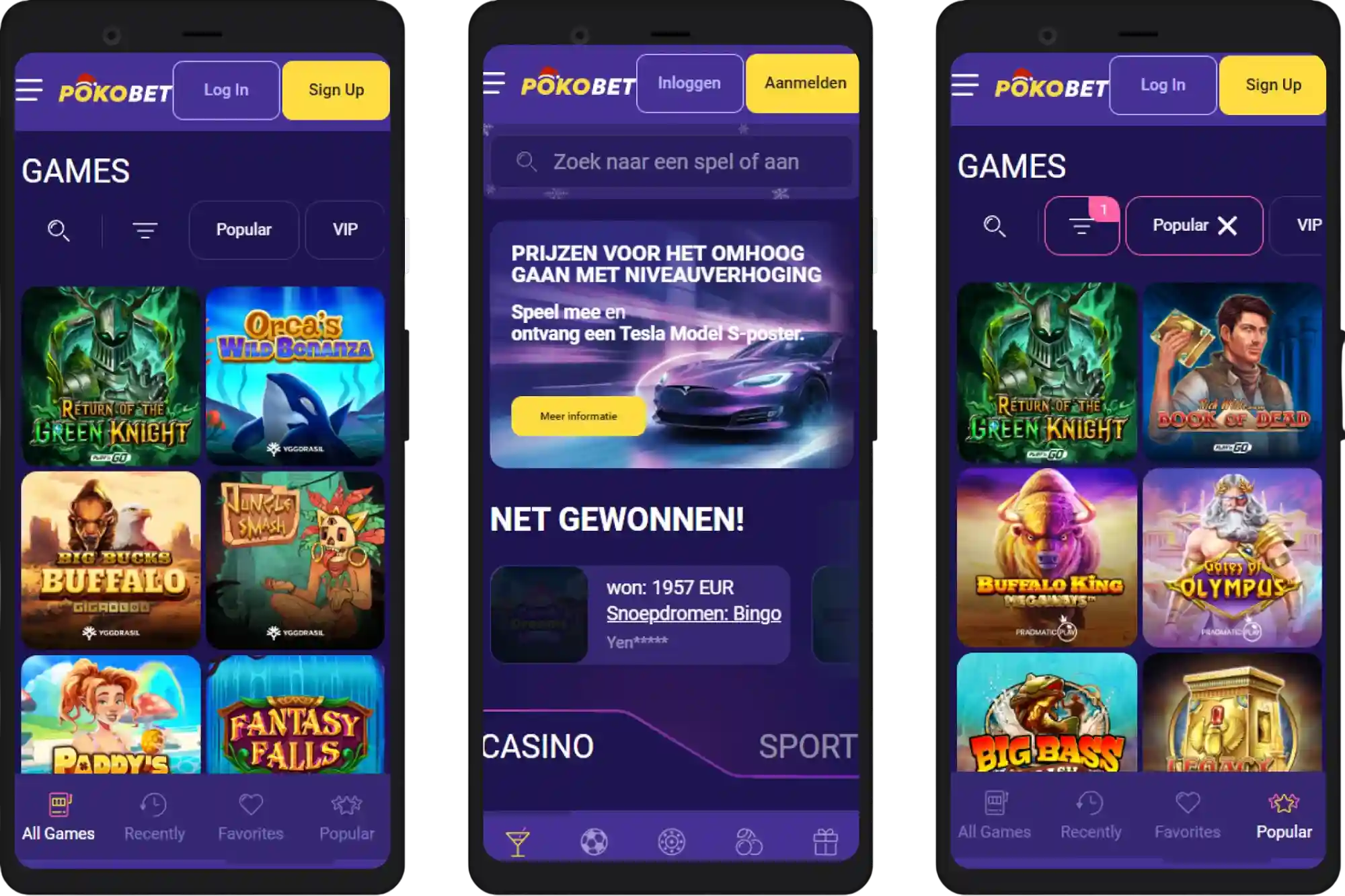 Mobiele versie van Pokobet Casino voor spelen onderweg